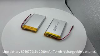 Power lipo แบตเตอรี่ 604070 3.7v 2000mAh 7.4wh แบตเตอรี่ลิเธียมโพลิเมอร์เซลล์