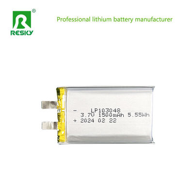 ซื้อ 103048 เซลล์แบตเตอรี่พอลิเมอร์ลิตยูม 3.7V 1500mAh 5.55wh แบตเตอรี่พอลิเมอร์ลิตยูม online manufacture