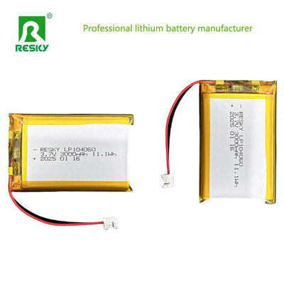 ซื้อ 500 ไซค์ Lipo แบตเตอรี่แพ็ค 104060 3000mAh 33.3wh 3.7V 11.1V online manufacture