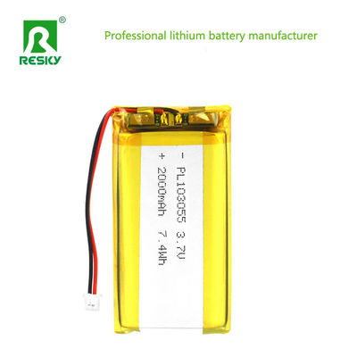 ซื้อ แบตเตอรี่ Lipo สามารถชาร์จใหม่ได้ 103055 3.7V 2000mAh 7.4wh พลังงาน แบตเตอรี่ ไลธิโอน ไซลาร์ online manufacture