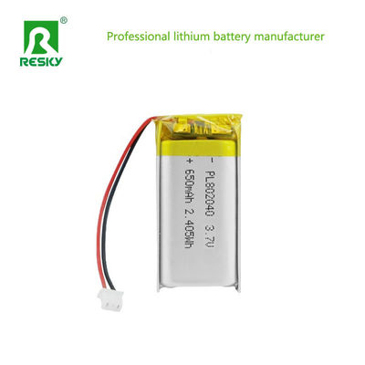 ซื้อ Solar Lithium Cell 802040 3.7V 650mAh Rechargeable Lithium Ion Polymer Battery For Bauty Device การผลิตออนไลน์