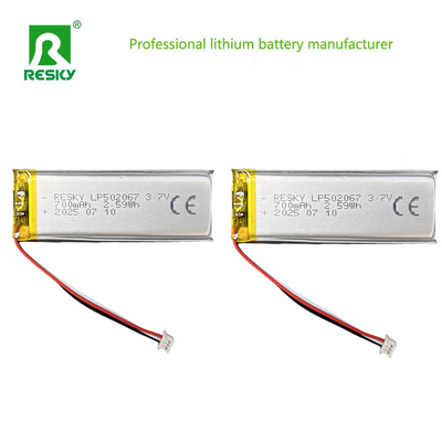 ซื้อ แบตเตอรี่ลิโปีลิตียมแบบชาร์จใหม่ 502067 3.7V แบตเตอรี่ลิโปีลิตียม 700mAh สําหรับอุปกรณ์ความงามมือถือ การผลิตออนไลน์