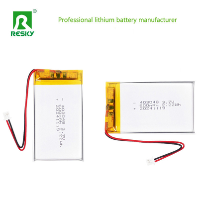 ซื้อ แบตเตอรี่ลิเธียมโพลิเมอร์แบบชาร์จได้ 403048 3.7V 600mAh 2.22wh เซลล์ลิเธียมสำหรับอุปกรณ์สวมใส่ การผลิตออนไลน์