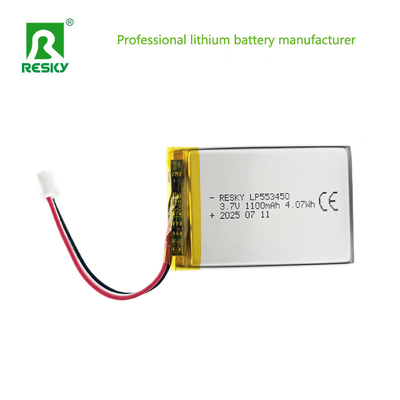 ซื้อ แบตเตอรี่ลิเธียมแบบชาร์จไฟได้ 553450 3.7V 1100mAh 1200mAh 4.07wh เซลล์แบตเตอรี่ Lipo สำหรับจัดเก็บ การผลิตออนไลน์