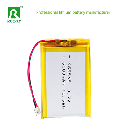 ซื้อ แบตเตอรี่ลิเธียมเซลล์ LP955565 3.7V 5000mAh 18.5wh แบตเตอรี่ลิเธียมโพลิเมอร์พลังงานแสงอาทิตย์สำหรับเครื่องนวดแบบพกพา การผลิตออนไลน์