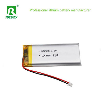 ซื้อ แบตเตอรี่ลิตยูมไอออนที่สามารถชาร์จใหม่ได้ LP602560 3.7v 4.2v 1000mAh 3.7wh แบตเตอรี่ลิตยูมพอลิมเมอร์ลิโป การผลิตออนไลน์