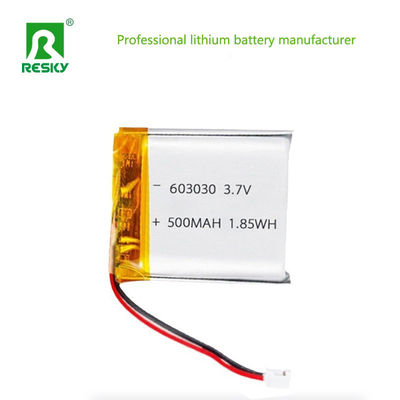 ซื้อ เซลล์แบตเตอรี่ Lifepo4 แบบชาร์จไฟได้ 603030 3.7v 500mAh 1.85wh แบตเตอรี่ลิเธียมไอออนพลังงานสำหรับอุปกรณ์ทางการแพทย์แบบพกพา การผลิตออนไลน์