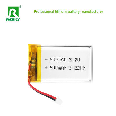 ซื้อ แบตเตอรี่โพลีเมอร์ไอออนลิตยูม 602540 600mAh 3.7V 2.22wh แบตเตอรี่ Lipo ที่สามารถชาร์จใหม่ได้ สําหรับอุปกรณ์ความงาม การผลิตออนไลน์