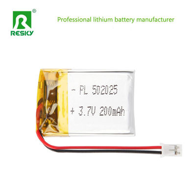 ซื้อ แบตเตอรี่โพลีเมอร์ไอออนลิตยูมแบบชาร์จใหม่ 502025 3.7V แบตเตอรี่ Lipo 200mAh สําหรับหูฟัง การผลิตออนไลน์