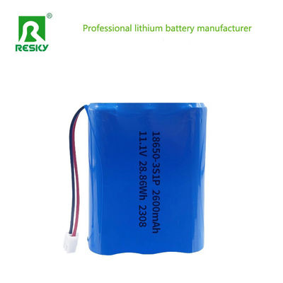 ซื้อ 18650 Batteries 11.1V 3s 2600mAh 28.86wh Rechargeable Li-ion Lithium Ion Battery Pack การผลิตออนไลน์