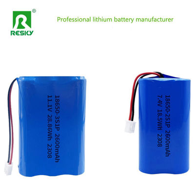 ซื้อ 18650 Lithium Ion Batteries 11.1V 3s 2600mAh 28.86wh Rechargeable Li-ion Battery Pack การผลิตออนไลน์
