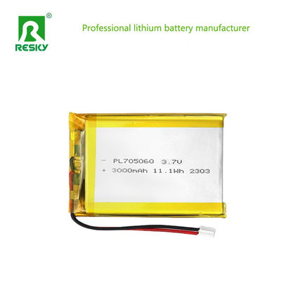 ซื้อ Rechargeable Lipo Batteries Cell 705060 3000mAh 3.7V 11.1wh Power Li-ion Polymer Battery Pack การผลิตออนไลน์