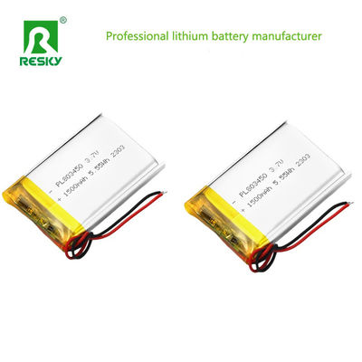 ซื้อ Square Lipo Battery Cell 803450 3.7v 1500mAh 5.55wh Solar Rechargeable Lithium Polymer Battery การผลิตออนไลน์