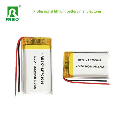 ซื้อ Power Lipo Battery RESKY LP703048 3.7v 1000mAh 3.7Wh Rechargeable Lithium Polymer Batteries การผลิตออนไลน์