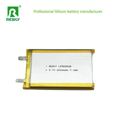 พลังงาน แบตเตอรี่พอลิเมอร์ลิตียมเซลล์ 505060 2000mAh 7.4wh 3.7V สําหรับอุปกรณ์การแพทย์