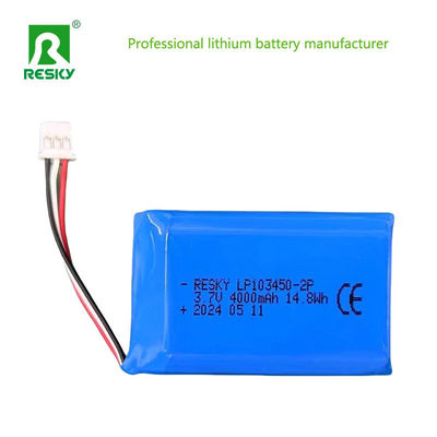 แบตเตอรี่พอลิเมอร์ลิตยูมที่สามารถชาร์จใหม่ได้ 103450 2p 4000mAh 3.7V สําหรับ PDA