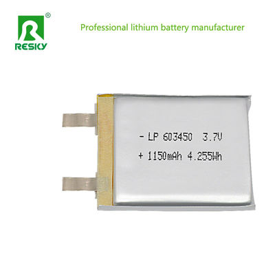 เซลล์แบตเตอรี่พอลิมเมอร์ลิเดียมแสงอาทิตย์ 3.7V 603450 แบตเตอรี่ 1200mAh สําหรับเครื่องเตือนลิฟท์