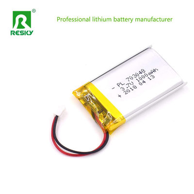 เซลล์แบตเตอรี่พอลิมเมอร์ลิธีਅਮแสงอาทิตย์ 703048 1000mAh 3.7V สําหรับอุปกรณ์อิเล็กทรอนิกส์ผู้บริโภค