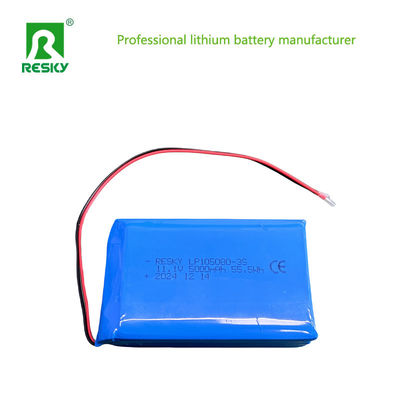เซลล์แบตเตอรี่ Li Polymer Solar 105080 3S 11.1V 5000mAh สําหรับเรือควบคุมทางไกล