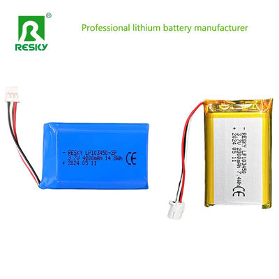 2s แบตเตอรี่พอลิเมอร์ลิตียม 103450 7.4v 2000mAh 14.8wh แบตเตอรี่ลิตিয়ামไอออน