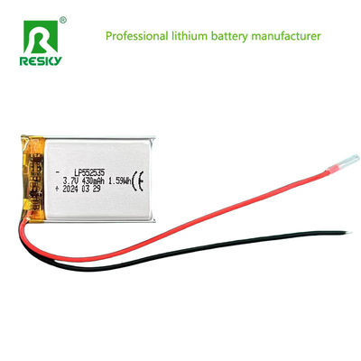 เซลล์แบตเตอรี่พอลิเมอร์ลิตยูมที่สามารถชาร์จใหม่ได้ 552535 3.7V 430mAh แบตเตอรี่ Lipo