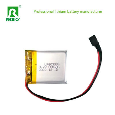 603035 เซลล์แบตเตอรี่พอลิเมอร์ลิตียม 3.7V 600mAh แบตเตอรี่พอลิเมอร์ลิตียมแบบชาร์จใหม่