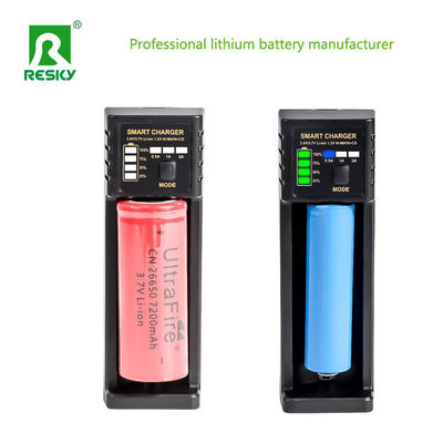 ชาร์จแบตเตอรี่ลิตยอนแบบชาร์จใหม่ 1 สล็อต 5V 2A สําหรับ 18650 26650 18500 แบตเตอรี่