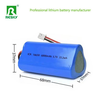 แบตเตอรี่ลิเทียมไอออนที่สามารถชาร์จได้ 11.1V 3s 18650 2200mAh สําหรับไฟจักรยาน