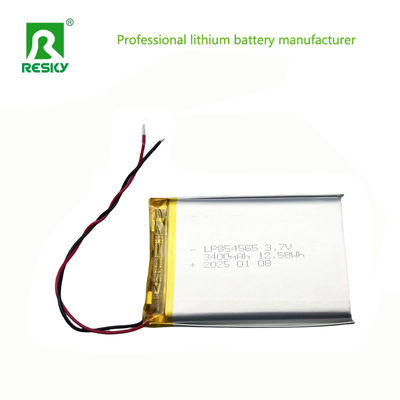 854565 เซลล์แบตเตอรี่พอลิเมอร์ลิตียม 3400mAh 3.7V ถุง Lipo Li-Polymer แบตเตอรี่