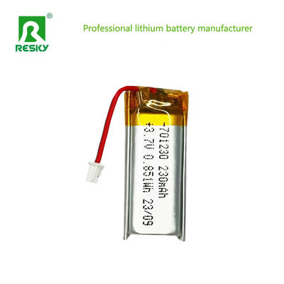 แบตเตอรี่พอลิเมอร์ลิตียมแบบชาร์จใหม่แบบพกพา 701230 3.7v 230mAh สําหรับอุปกรณ์อิเล็กทรอนิกส์ขนาดเล็ก