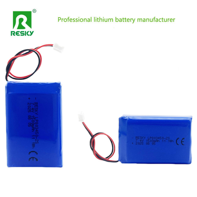 ชุดแบตเตอรี่ลิเธียมโพลิเมอร์ 803450 2S 7.4V 1500mAh 11.1wh แบตเตอรี่ลิโพสำหรับอุปกรณ์ติดตาม