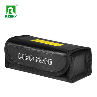 กระเป๋ากันไฟและกันน้ำสำหรับแบตเตอรี่ RC Lipo แบบซิปคู่ไฟเบอร์กลาส ขนาด 60 x 75 x 185 มม.