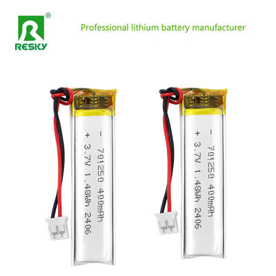 ชุดแบตเตอรี่ลิเธียมโพลิเมอร์ 701250 3.7V 400mAh 1.48wh แบตเตอรี่ลิเธียมโพลิเมอร์สำหรับ Smart Lock